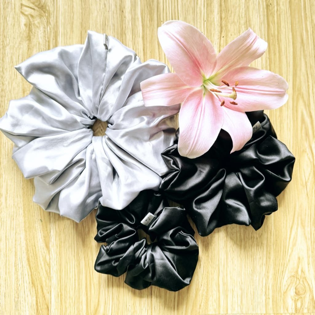 Set X3 Scrunchies: Tallas S, M, L + Bolsa de Lujo